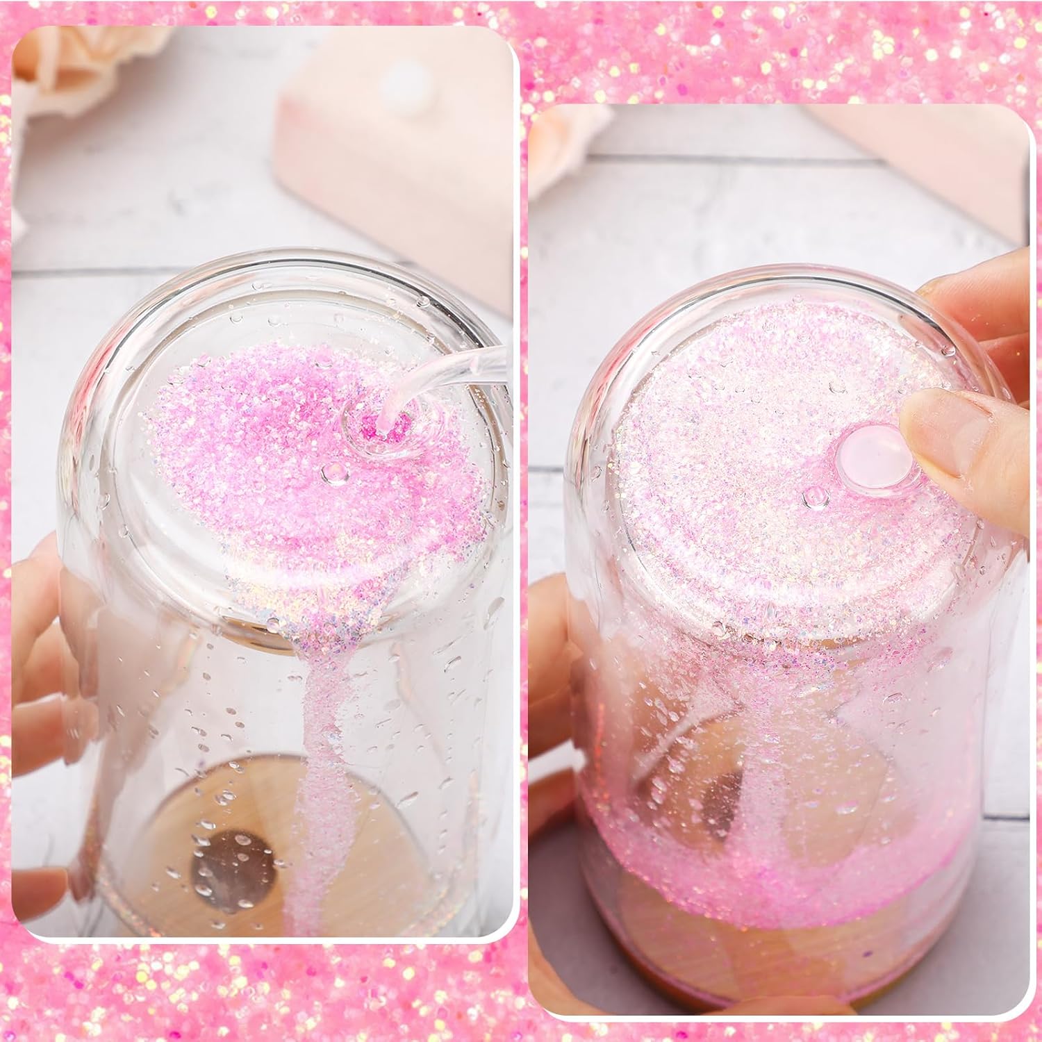 Teenyyou 5 Pcs Snow Globe Tumbler Supplies for Glitter Snow Globe DIY Contains Plastic Squeeze Bottle Small Funnel Tweezers Bent Syringe for Cup Making Supplies (Blue) - Image 4