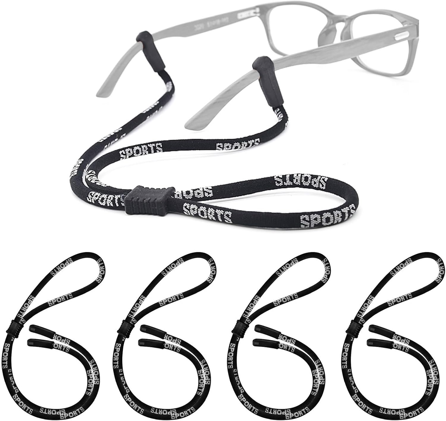 天然石 メガネチェーン スモーキークォーツ 3mm玉 32面カット メガネ