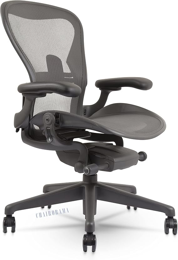 Herman Miller Aeron Chair Remastered -Tension Control/Tilt Limiter/Height Adjustable Arms/Lumbar Support Size B (Medium)-Open Box Repackeged.