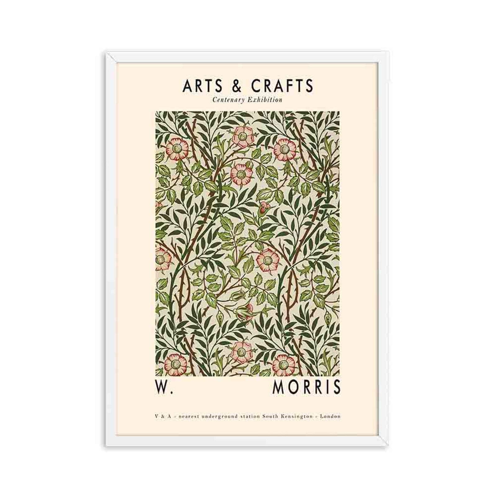 SDVIB William Morris Stampa su Tela Il Victoria and Albert Museum Exhibition Poster London Underground Art Nouveau Pittura Decor 60x90 cm-3 Pezzi Senza Cornice