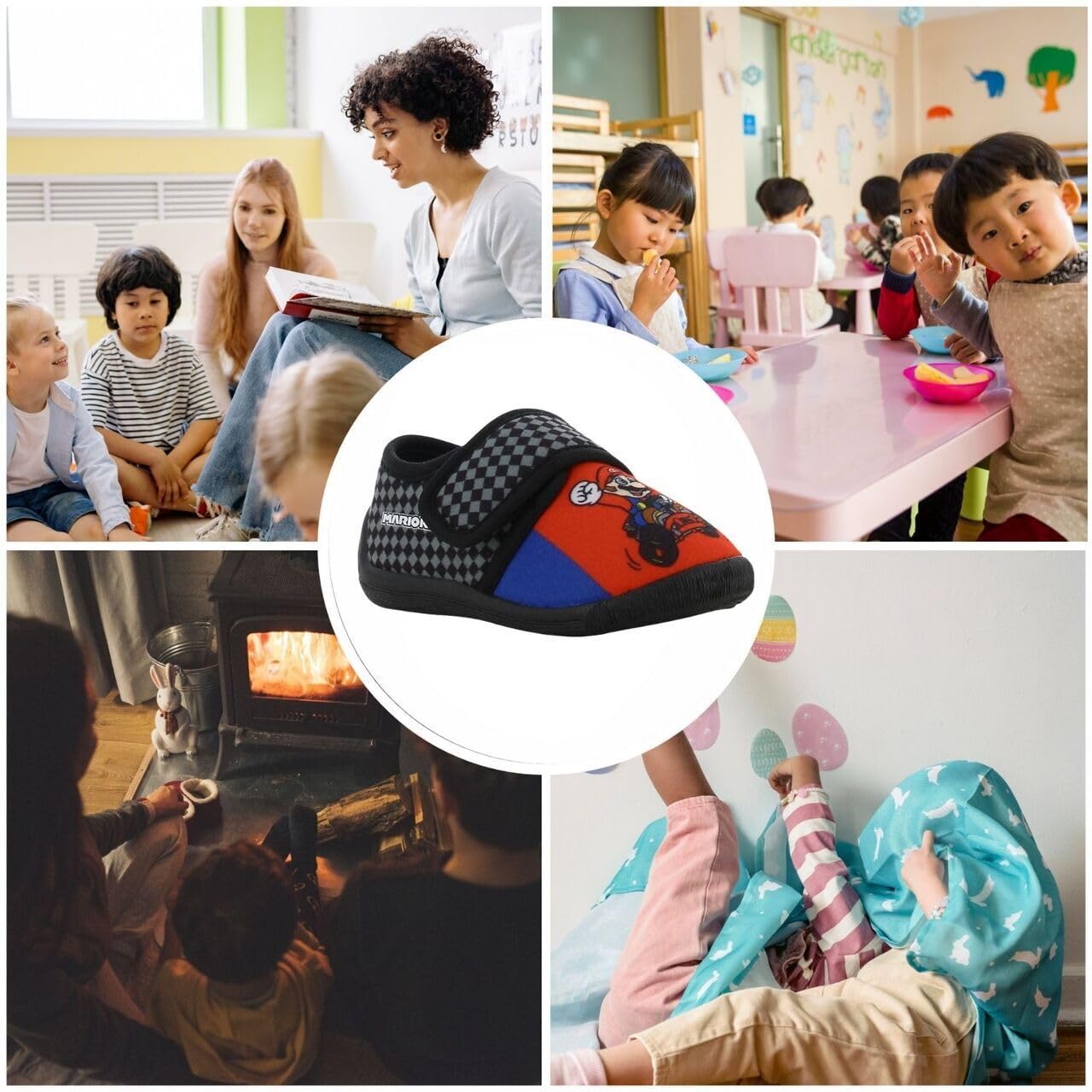 Leomil Super Mario Chaussons garçon Pantoufles Enfants, Idéal pour la maison et la Maternelle