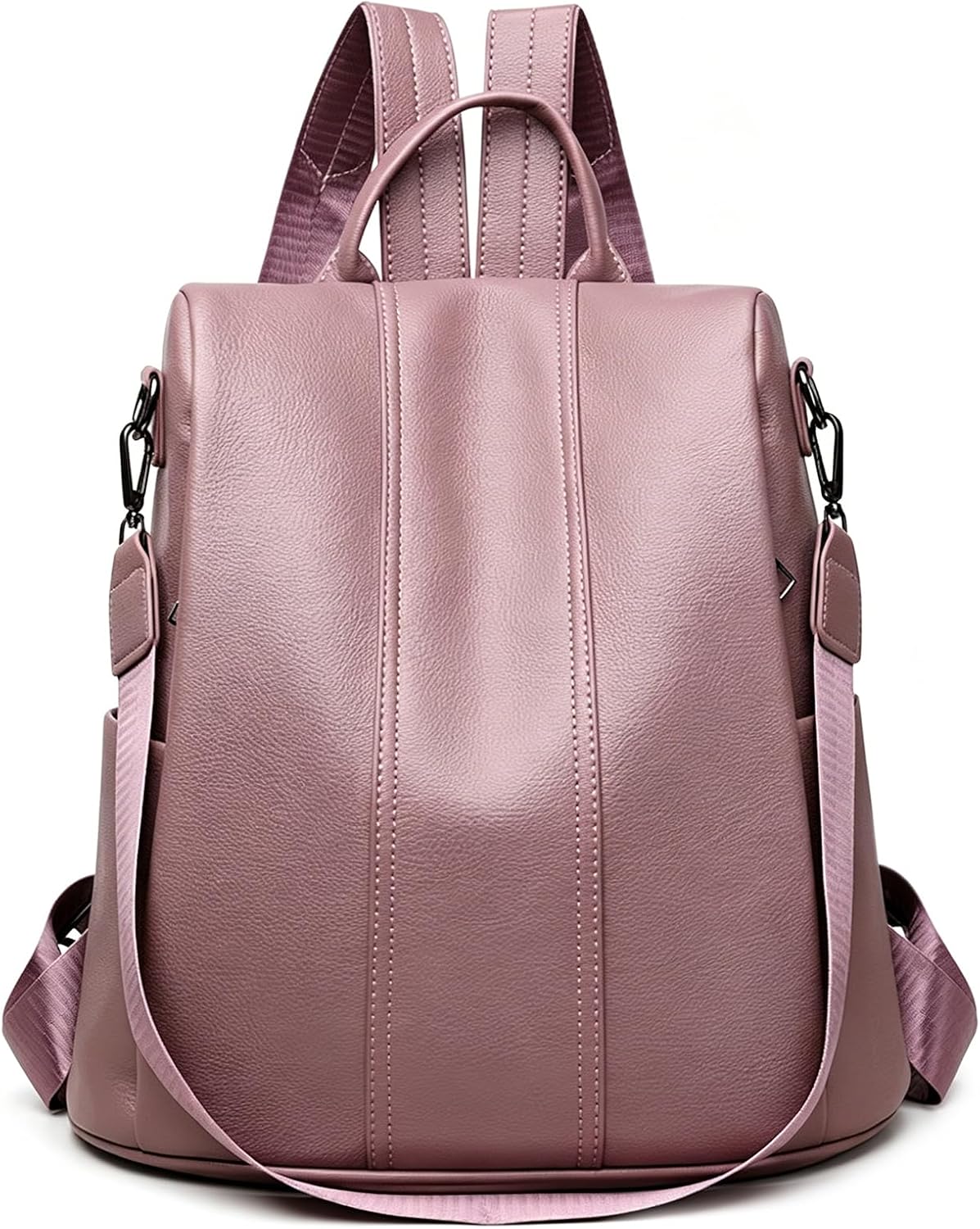 Women's Vintage Soft PU Leather Convertible Rucksack, Lightweight Casual Travel Daypack Shoulder Bag Satchel,taro purple
