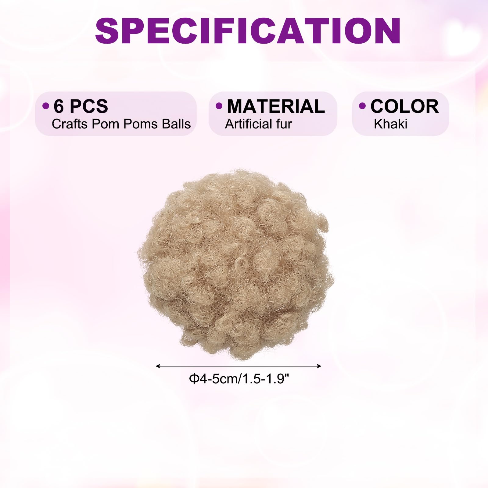 PATIKIL 6 Pcs Crafts Pom Poms Balls - Image 2