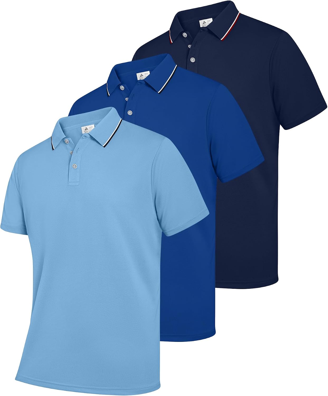 ZITY 3 Pack Mens Polo Shirts Short Sleeve Casual Summer Collared Golf Shirts