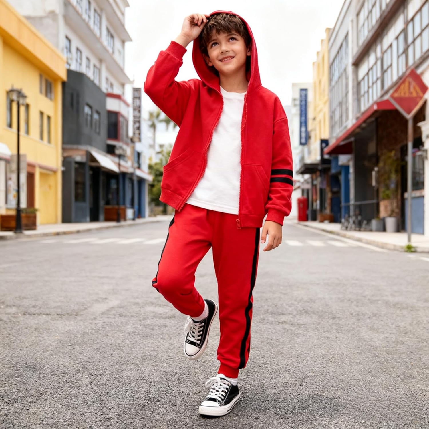 Boys Clothes 2 Piece Sweatsuit Set Zip Up Hoodie Sweatshirt and Pants Kids Boys Fall Winter Outfits Size 6-13 Years - Image 2