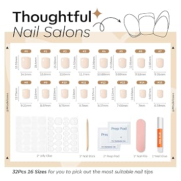 Modelones Extra Short Press on Nails, Milky White Squoval Fake Nails