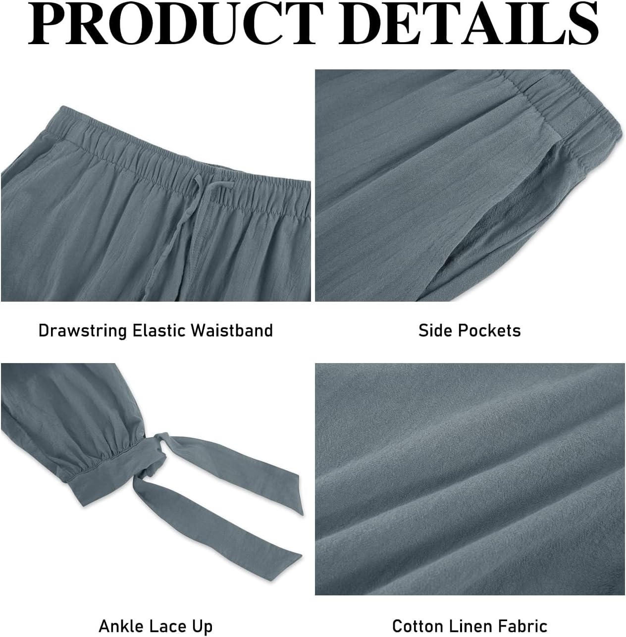 Mens Pirate Linen Pants Medieval Viking Navigator Costume Trousers Renaissance Lace Up Cosplay Pants - Image 5