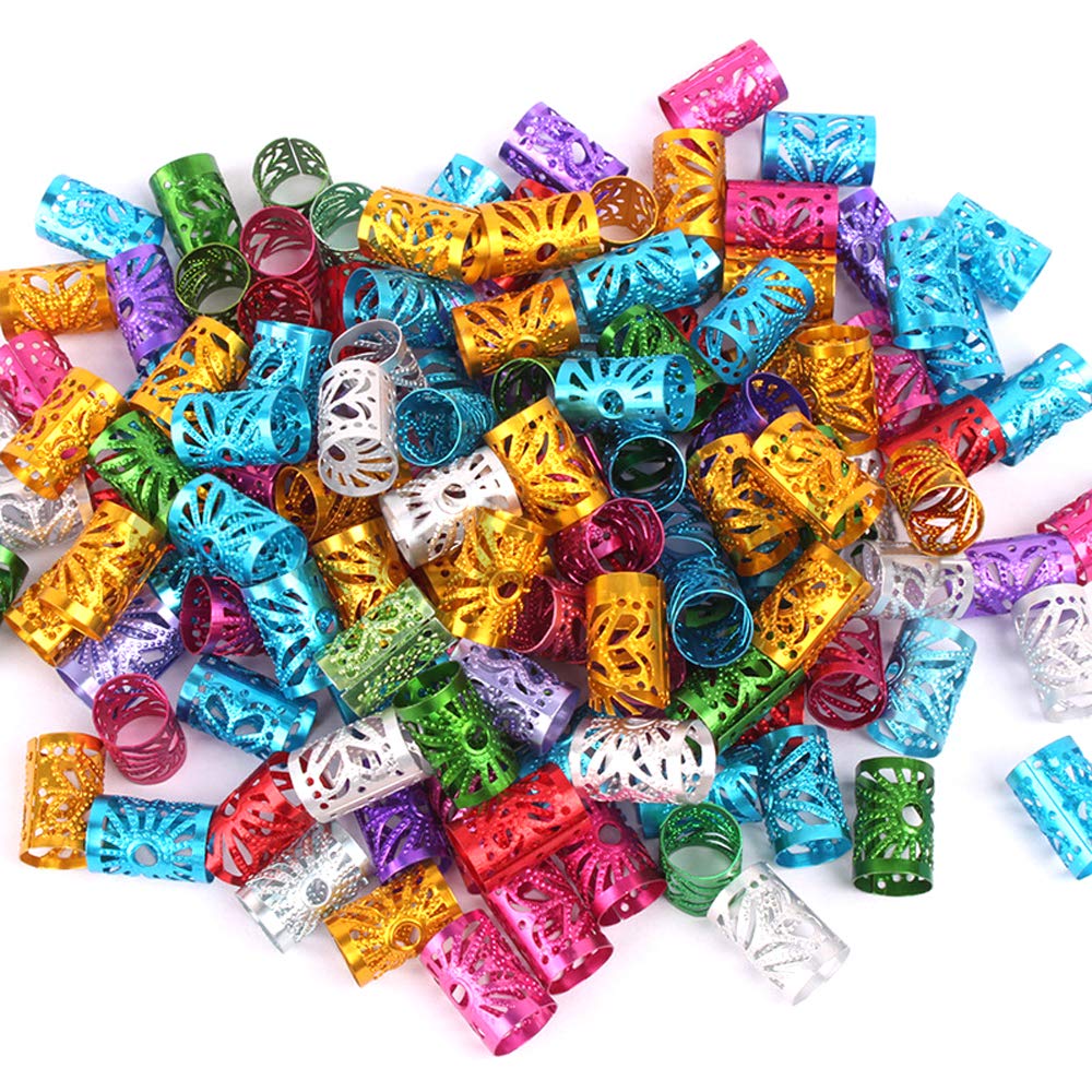 90 Pezzi Anelli Capelli In Alluminio - Per Dreadlock E Trecce, 6 Stili Diversi - Foto 6