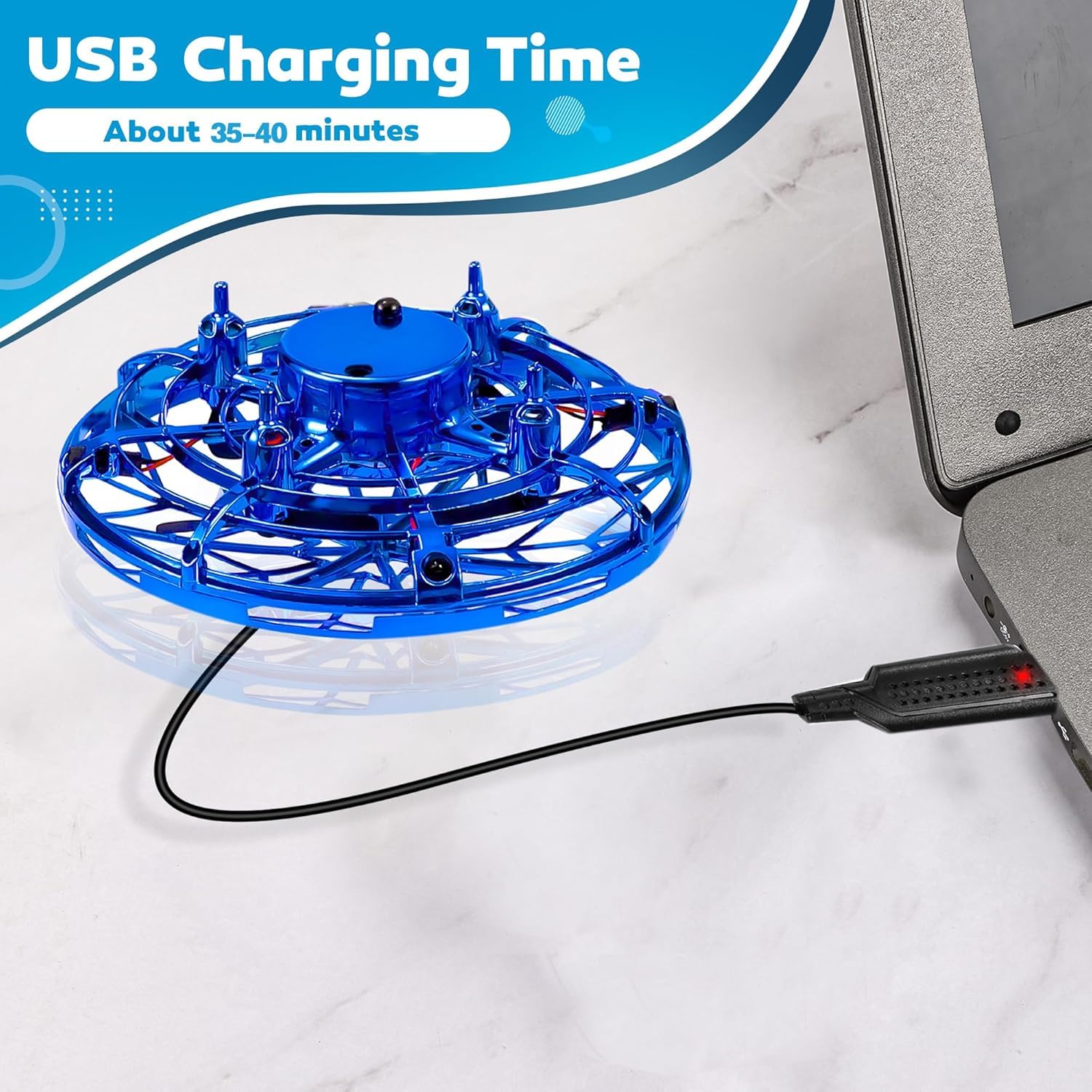 Giocattolo di elicottero volante drone UFO per bambini – Sensore di movimento 360° senza mani con fantastiche luci LED,giocattolo volante a controllo manuale, regalo per ragazzi e ragazze di 6–14 anni