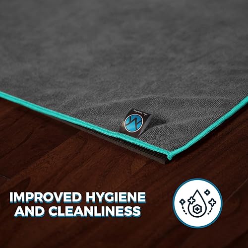 Miniatura 6 de Toalla de yoga de microfibra antideslizante para esterilla de yoga, toalla de yoga caliente para sudor y agarre, 24 x 72 pulgadas