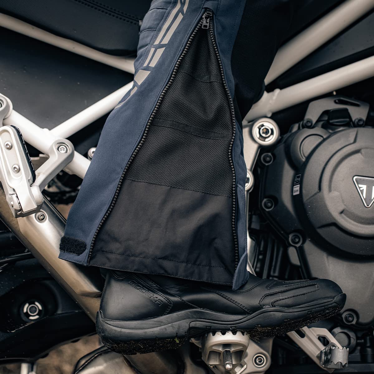 Modeka Panamericana 2 Pantaloni tessili moto, blu/grigio, 2XL