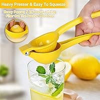 Vista 2 de TEZZ Exprimidor de limón, exprimidor de mano premium grande y resistente para limón, exprimidor de cítricos de metal con presión manual, exprimidor