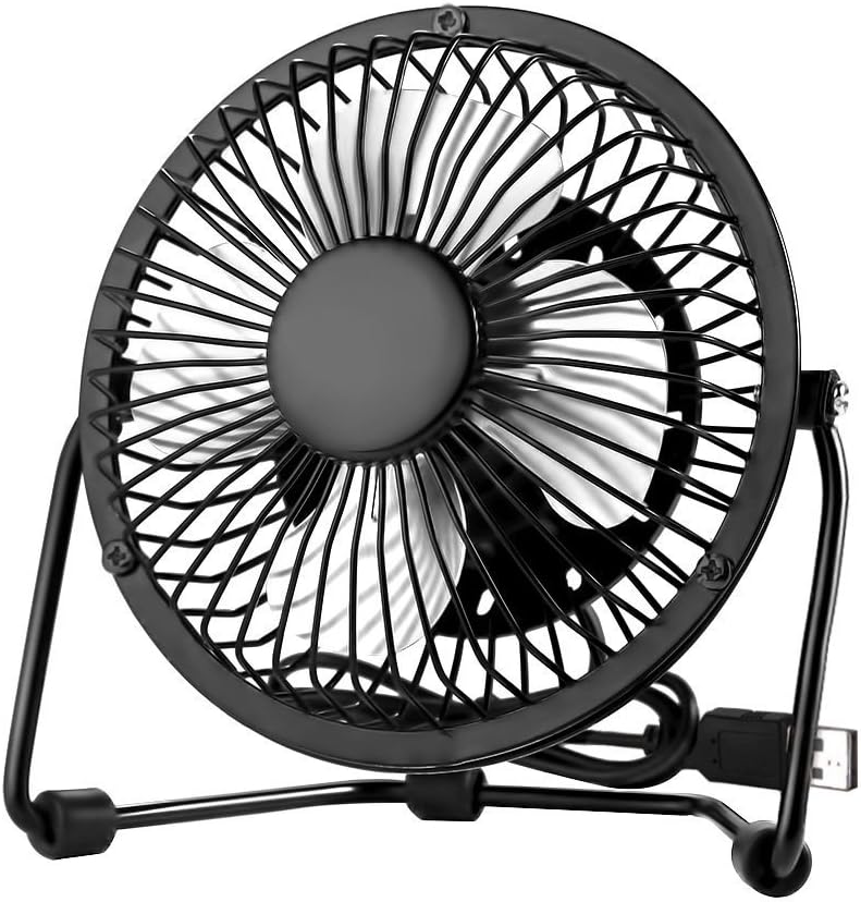 USB Mini Desktop Fan - Table Small Fan Viimnss Portable Adjustable Compatible with Computer,Laptops Power Banks Fans Quiet Cooling for Office and Home 4 Inch Black