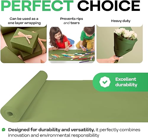 Vista 96 de Rollo de papel kraft marrón de 24 x 2160 pulgadas (180 pies), paquete de 4 – Papel de embalaje marrón hecho en Estados Unidos de 30 libras de grosor