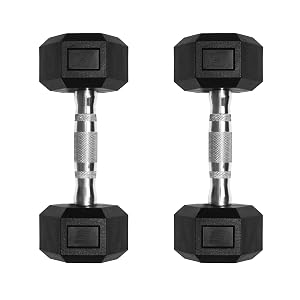 RitFit 5-650 LBS PVC Encased Hex Dumbbell Sets with Optional Rack for Home Gym Hand weight with Chrome