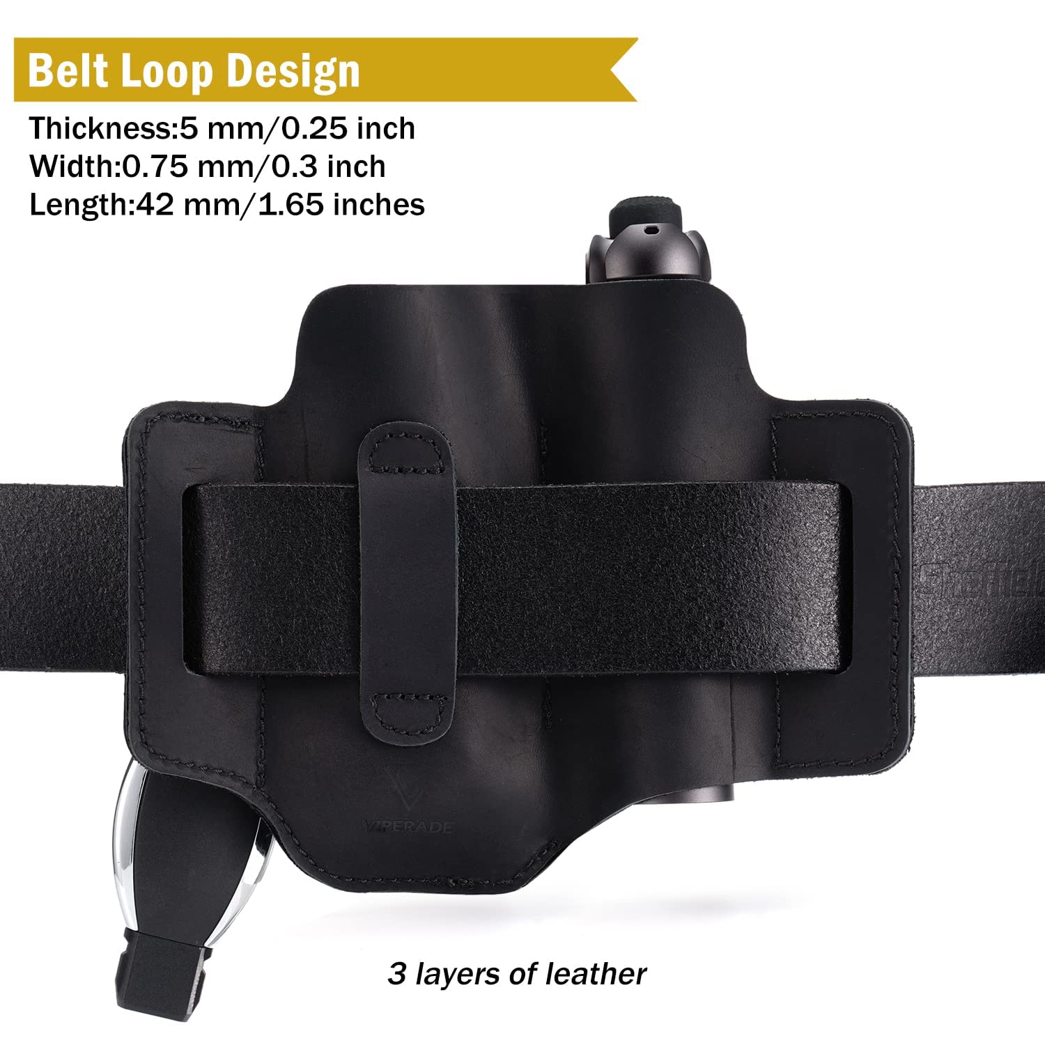 VIPERADE PL3 Gaine en Cuir avec Boucles, Organiseur De Poche EDC pour Homme, pour Ranger Les Multi-Outils, Les Lampes De Poche, Etc,Organisateur de Ceinture avec Porte-Stylo et Porte-Clés