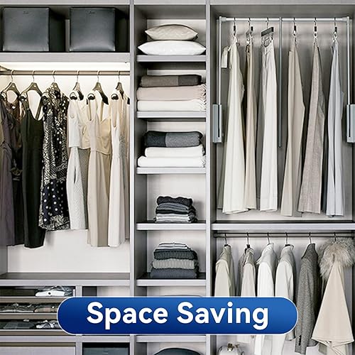 Miniatura 6 de ZOUTOG - Paquete de 30 perchas para pantalones, perchas de plástico para faldas que ahorran espacio con clips ajustables, perchas antideslizantes