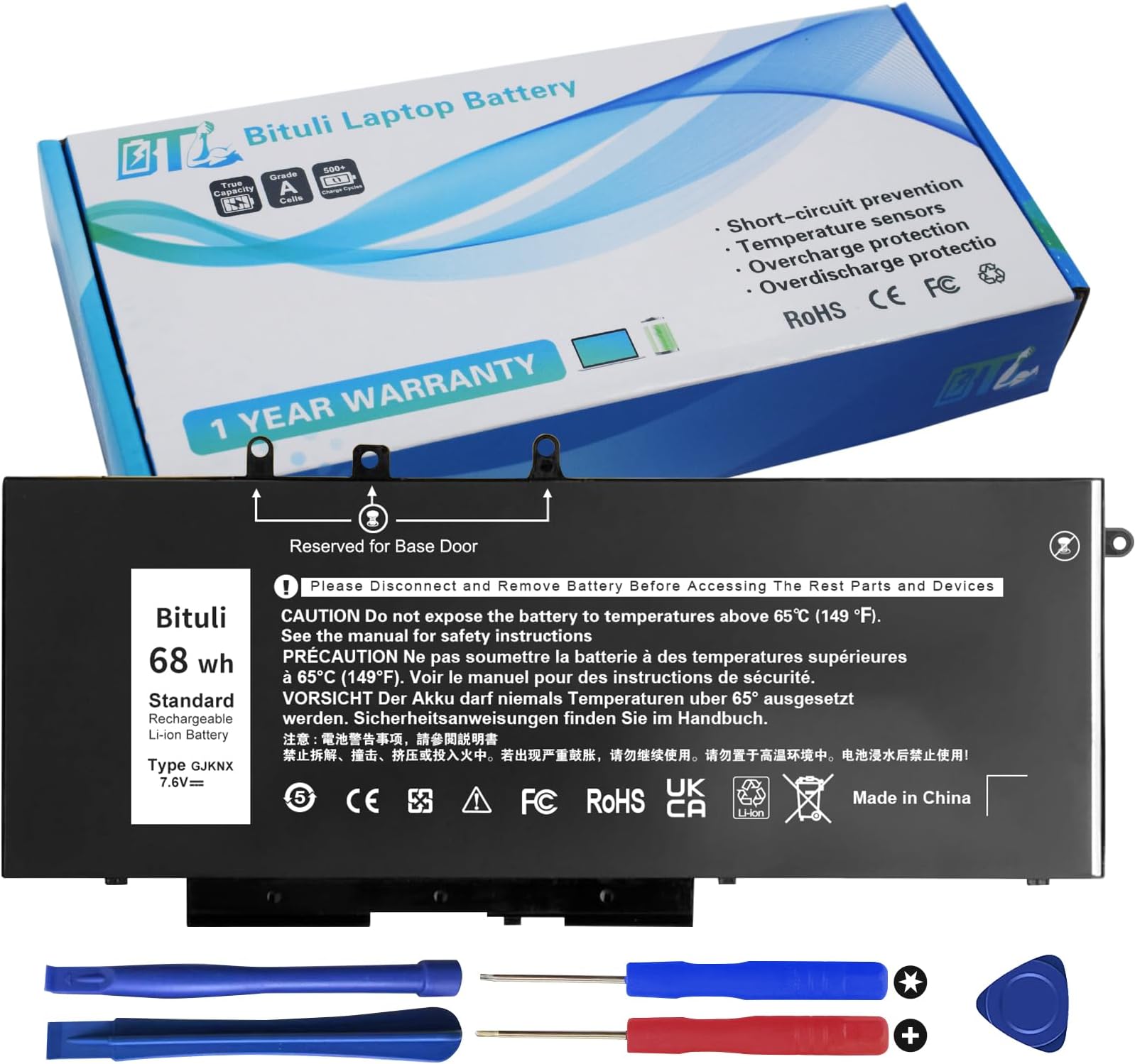 - GJKNX Battery for Dell Latitude 5580 5480 5YHR4 5280 5288 5488 5590 5591 5490 5491 5495 E5480 E5580 E5490 E5590 Precision 15 3520 3530 Series GD1JP DY9NT 68Wh 7.6V