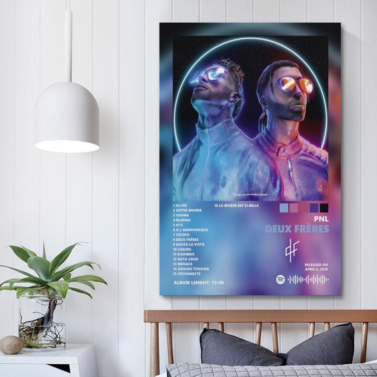 Poster Toile Vintage PNL Album 'Dans La Légende' - 50x75 Cm, Décoration Murale Salon/Chambre Sans Cadre