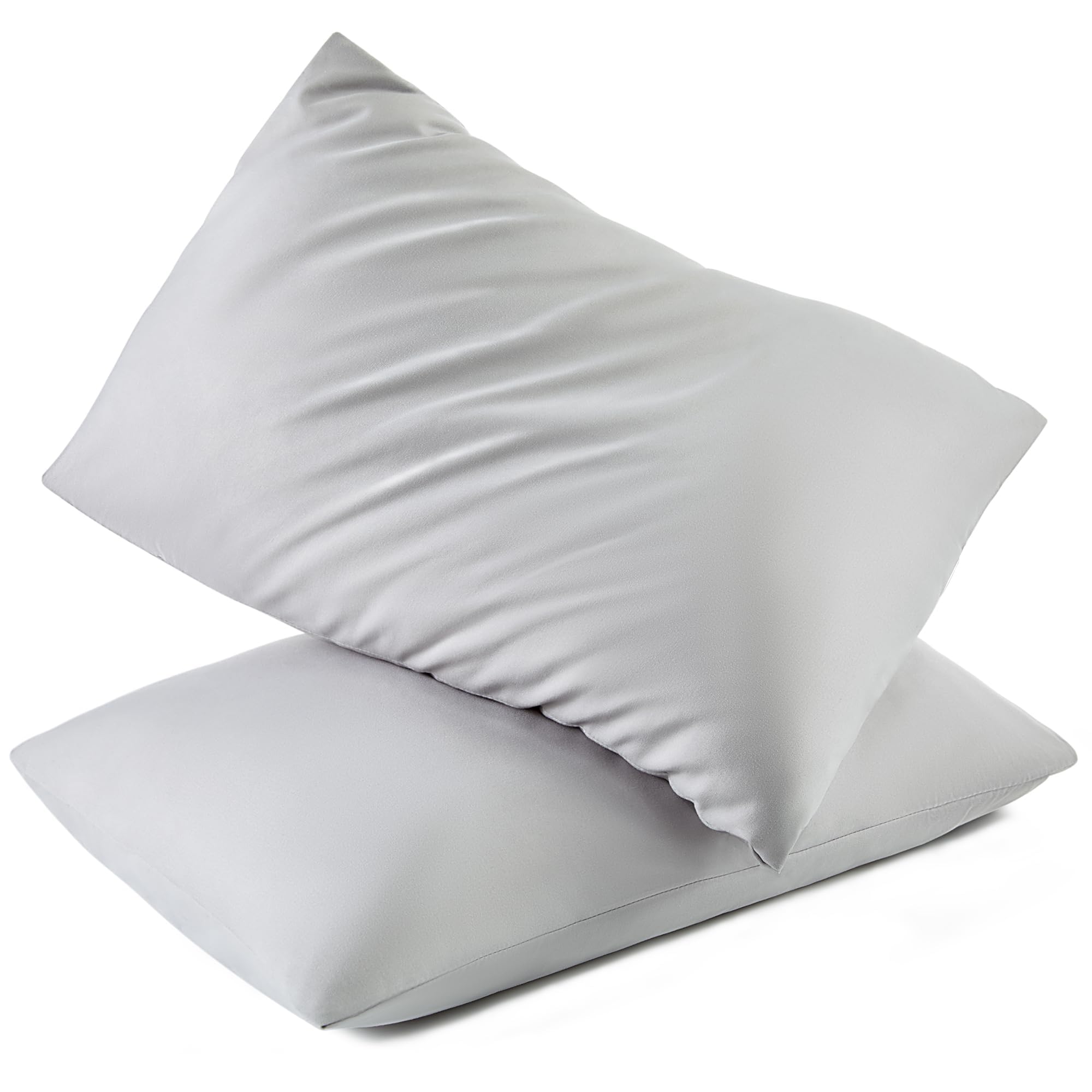 TILLYOU 2 Federe Per Cuscini Bambini 35x50 Cm - Morbida Microfibra Setosa, Chiusura A Busta - Grigio - 4