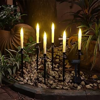 6Pcs Solar Powered String Lights - Waterproof LED Candles for Outdoor, Window, Yard, Wedding & Table Decorations