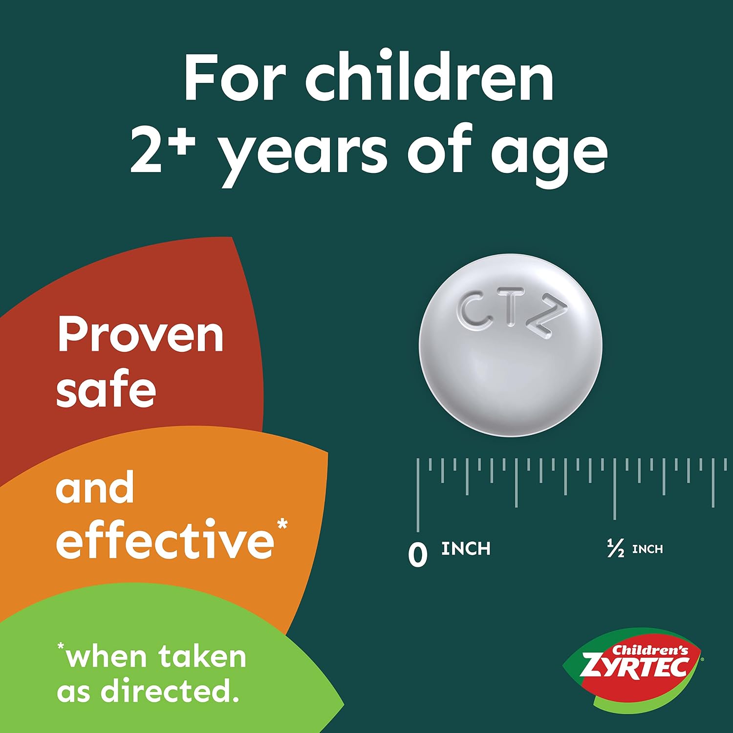 Zyrtec 24 Hour Children's Allergy Grape Chewables, 2.5 mg Cetirizine HCl Antihistamine per Tablet, Allergy Medicine for Kids Relieves Sneezing, Itchy Throat & More, Dye-Free, Grape, 24 ct