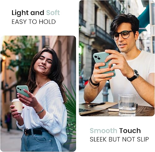 Miniatura 2 de FireNova Funda para iPhone 14, funda de silicona mejorada protección de cámara con 2 protectores de pantalla, forro interior de microfibra suave