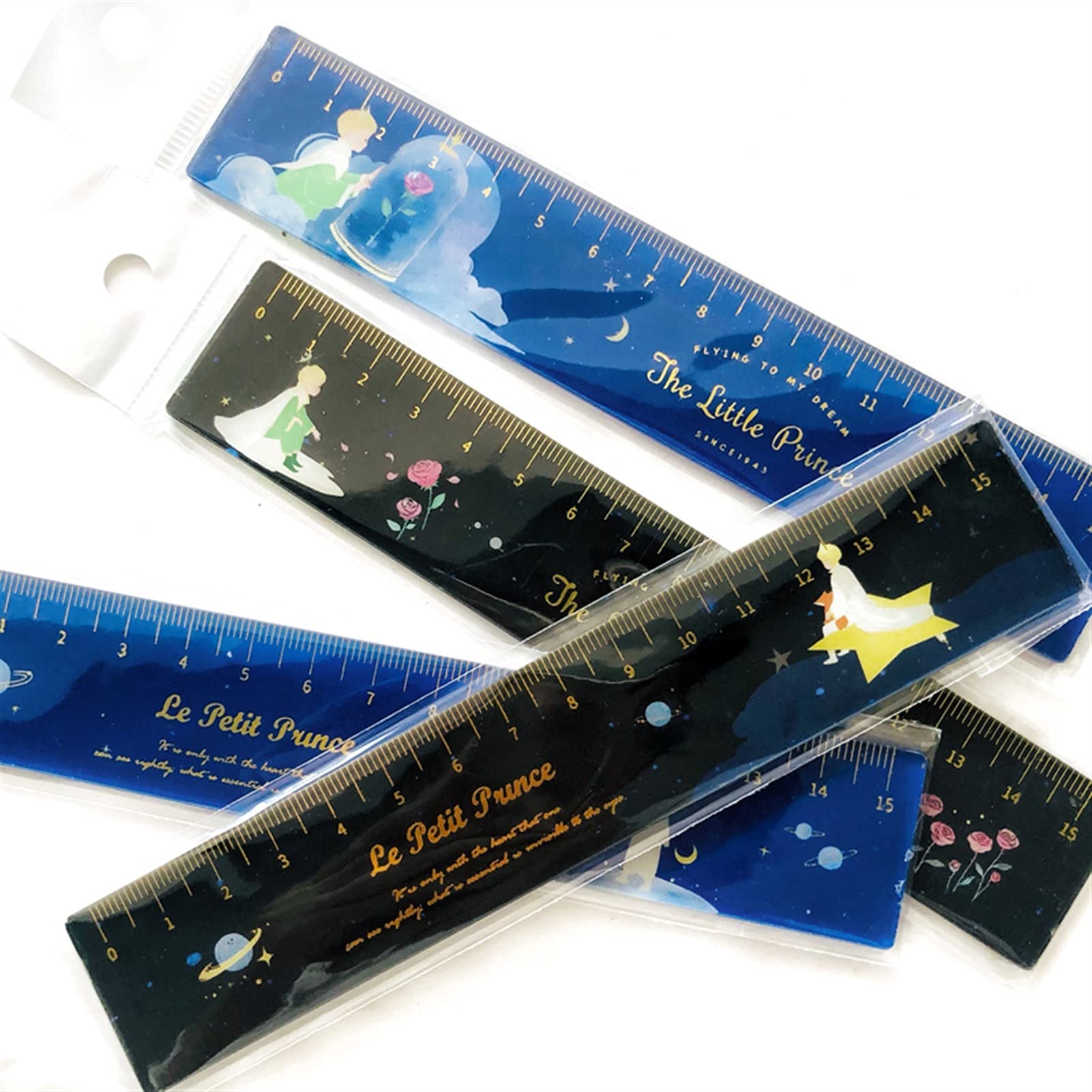 caihuashopping 4 stück Rose Planeten Acryl Lineal Hand Konto Maßnahme Mathematik Herrscher Kinder Herrscher für Schule