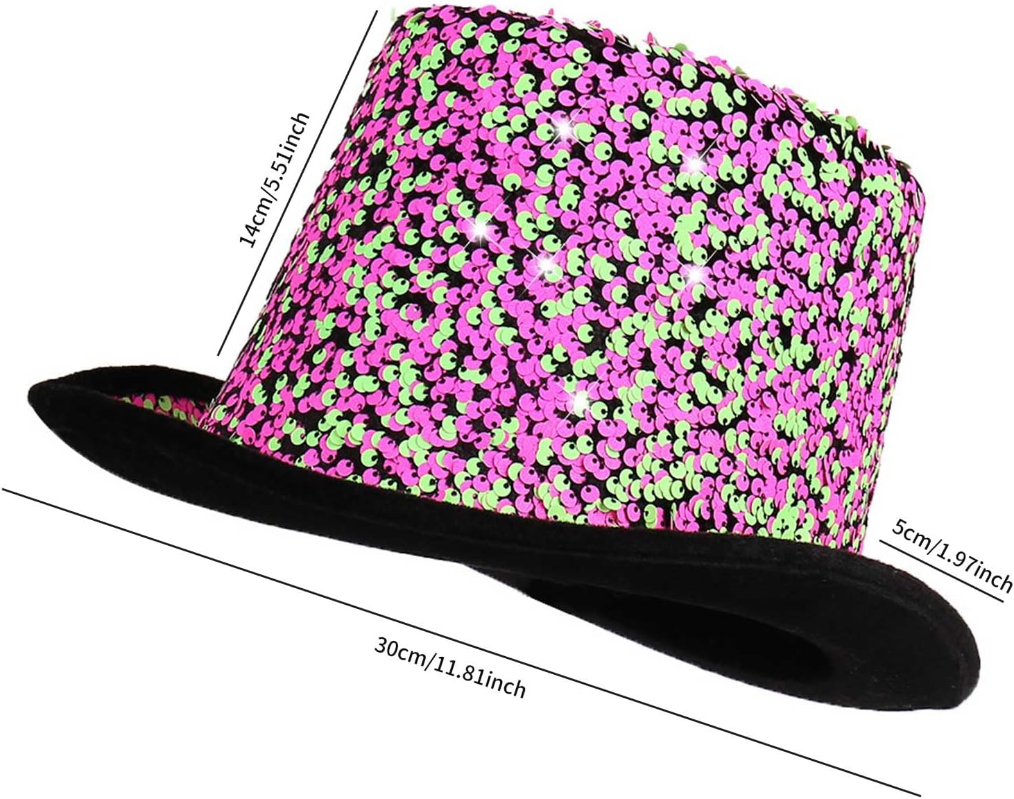 Hansber Women's Fedora Party Hat Magician Costumes Festive Jewelry Sparkling Headwear Accessories for Rave