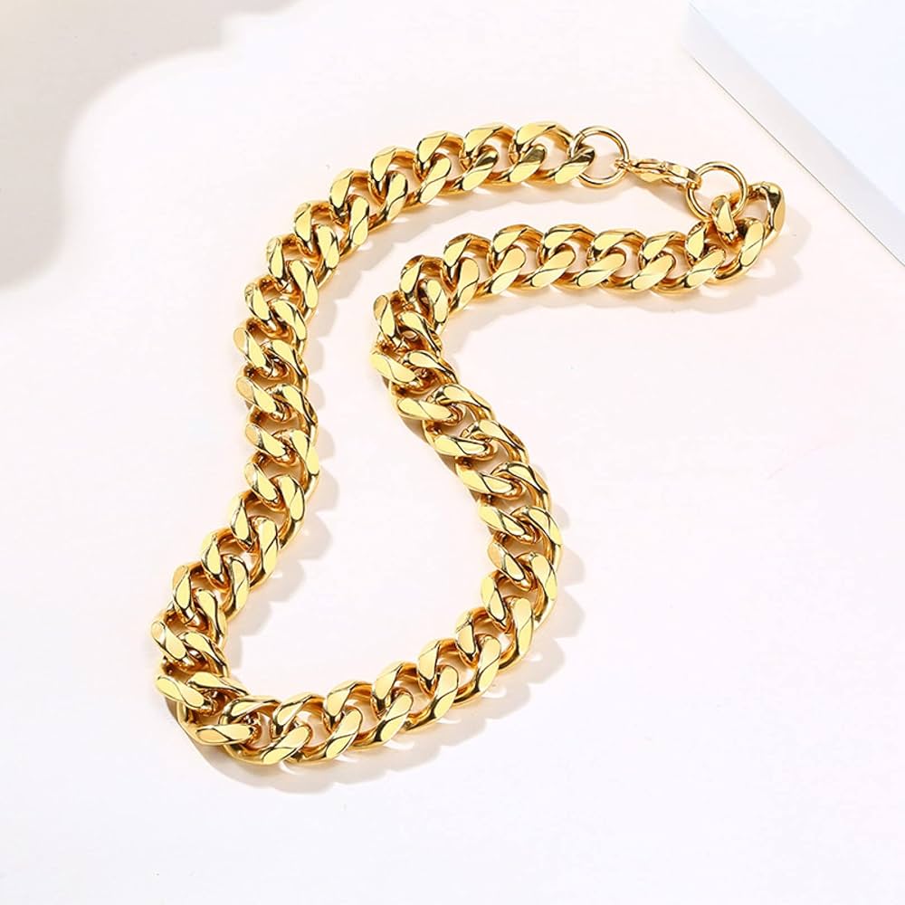 Amazon.co.jp: 女性のための分厚い重いパンクチェーンネックレス