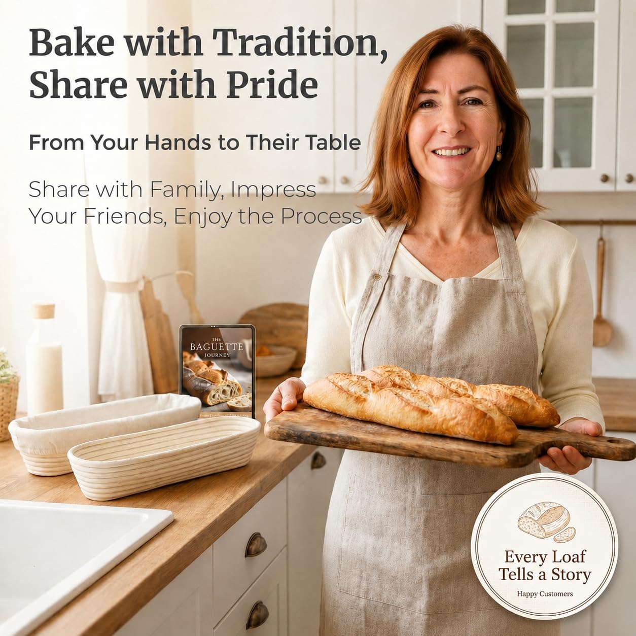 15 Inch Baguette Proofing Basket Set of 2 for Sourdough & French Bread image 5