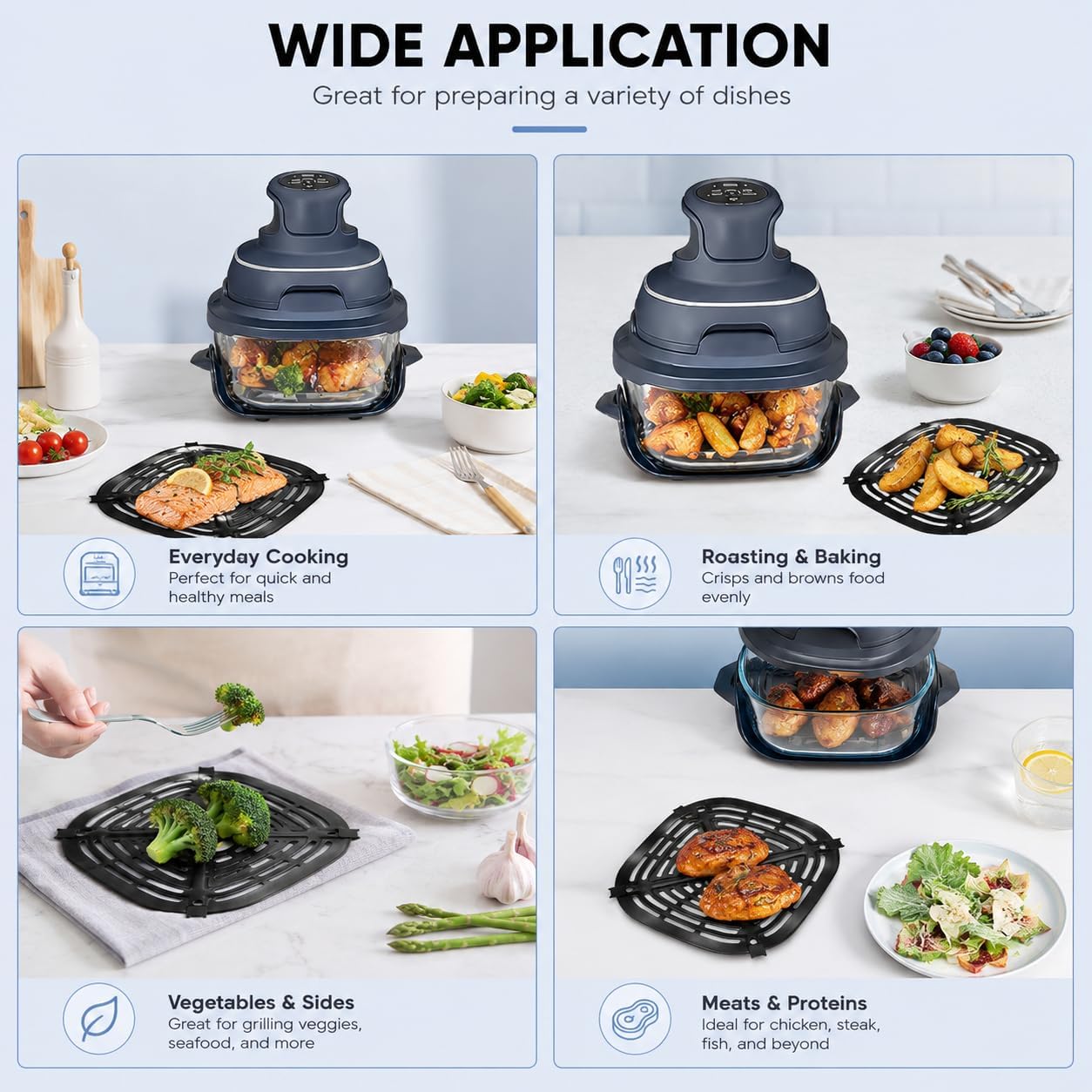 Air Fryer Crisper Plate for Ninja Crispi FN101GY, 7.9 x 7.9 in