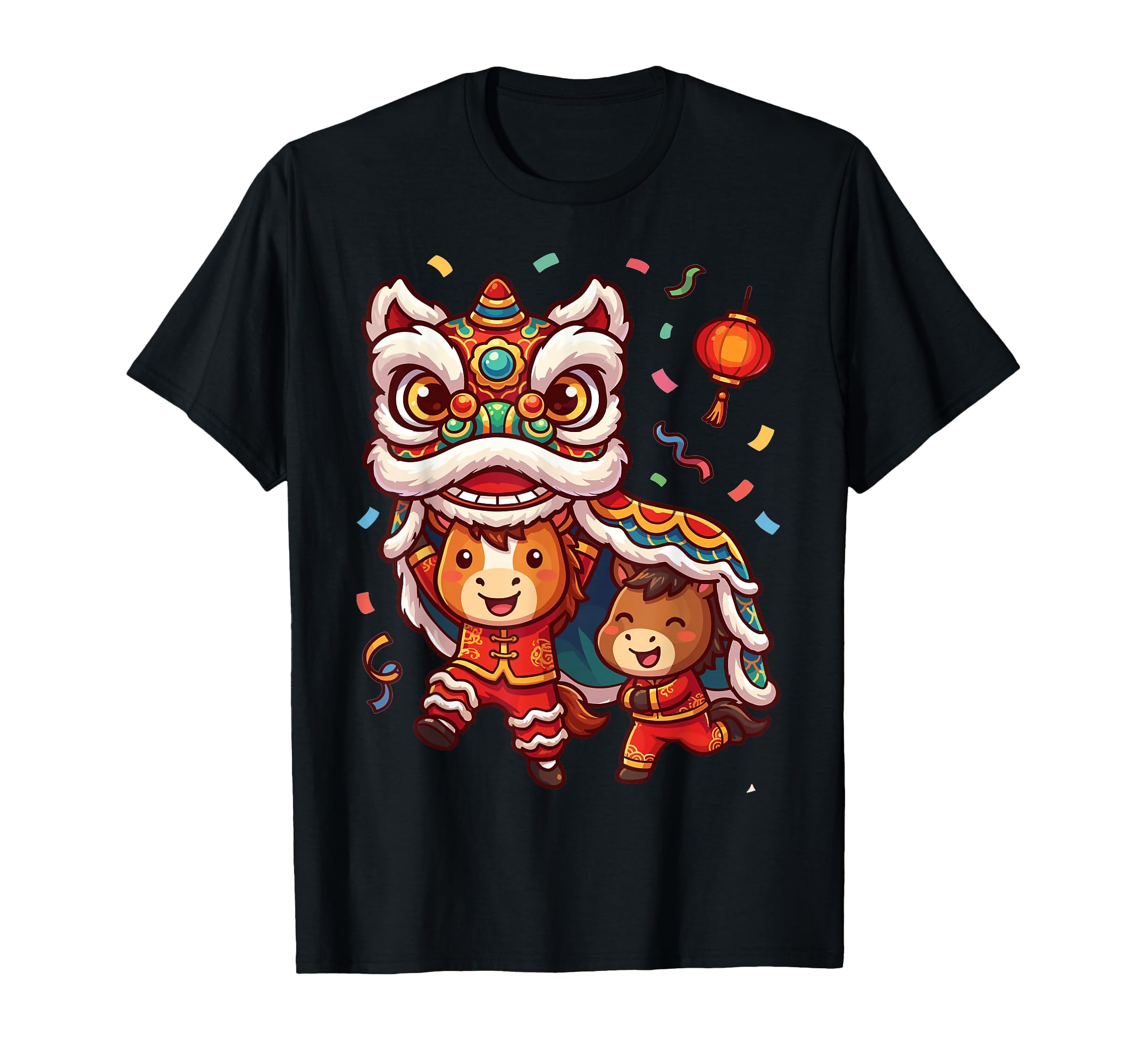 Lion Dance Lunar New Year 2026 Cute Horse Chinese Parade T-Shirt