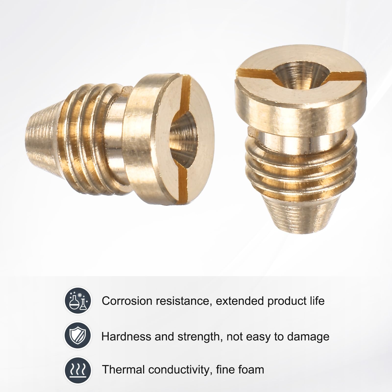 M METERXITY 4-Pack Foam Cannon Orifice Nozzle, 1.4mm Brass Universal Thread Tips for Snow Foam Lance/Garden Hose/Kitchen Cleaners, Sprayer Connector Replacement Nozzles - Image 2