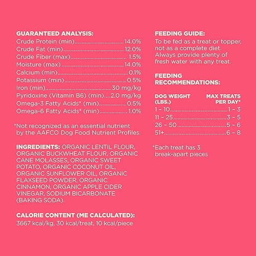 Vista 6 de Yaxa Brand - Wag Expedition Human Grade Organic Biscuits Dog Treats, Non-GMO, Sweet Potato & Flaxseed, 10oz