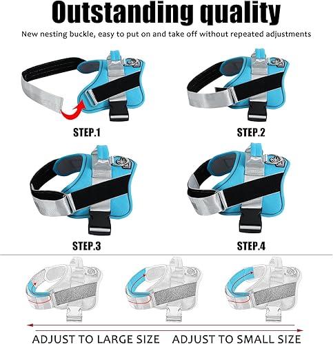 Miniatura 120 de Bolux - Arnés para perro, reflejante y transpirable, ajustable, con asa, para sacarlo a pasear, no más tirones ni asfixia (amarillo militar, talla L)