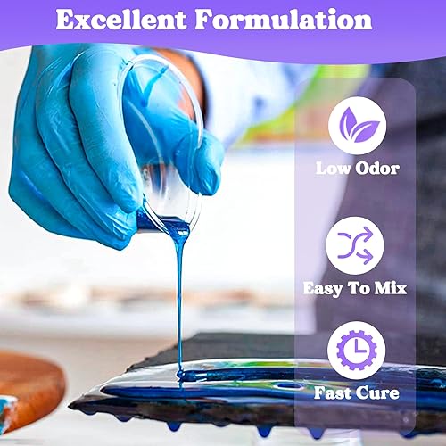 Vista 14 de LET'S RESIN Resina epoxi transparente, 34 onzas, sin burbujas, bajo olor, resina de fundición antiamarilleamiento para manualidades, moldes