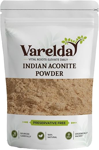 VARELDA Indian Aconite root Powder - Atees Mithi Powder - Aconitum palmatum (1000 Grams)