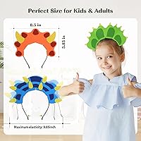 Vista 2 de Paquete de 12 diademas de dinosaurio, sombreros de dragón, recuerdos de fiesta, suministros de decoraciones de cumpleaños, accesorios para disfraz