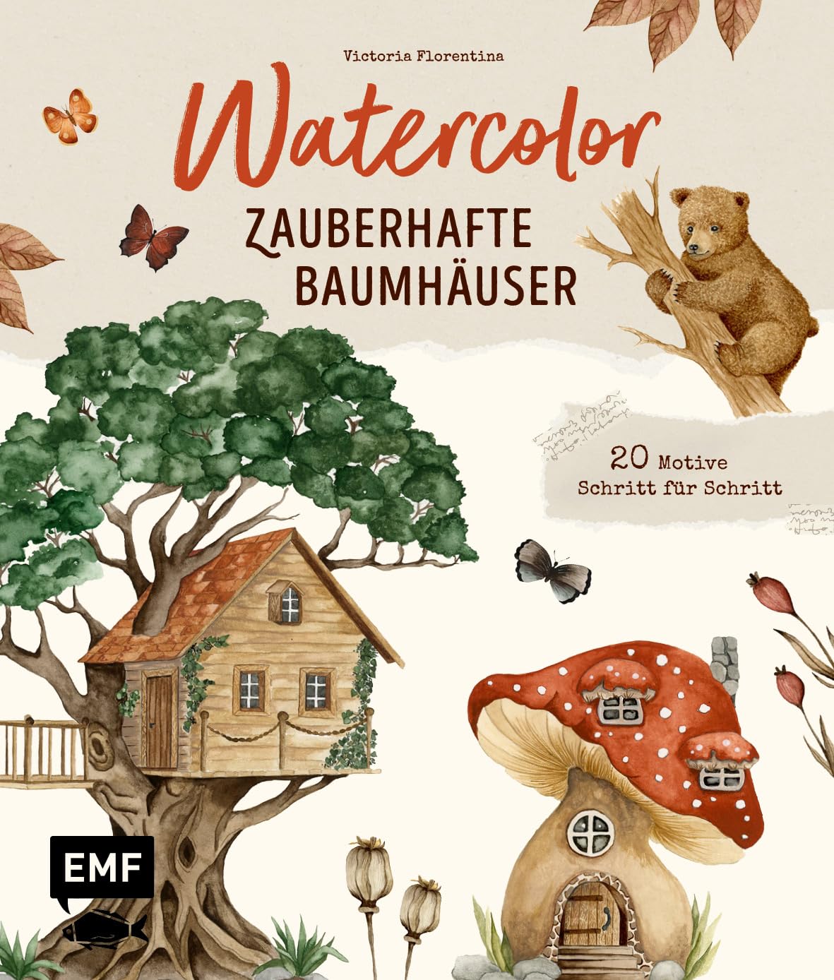 Watercolor - Zauberhafte Baumhäuser malen: Entdecke die Magie des Waldes mit 20 Aquarell-Motiven Schritt für Schritt