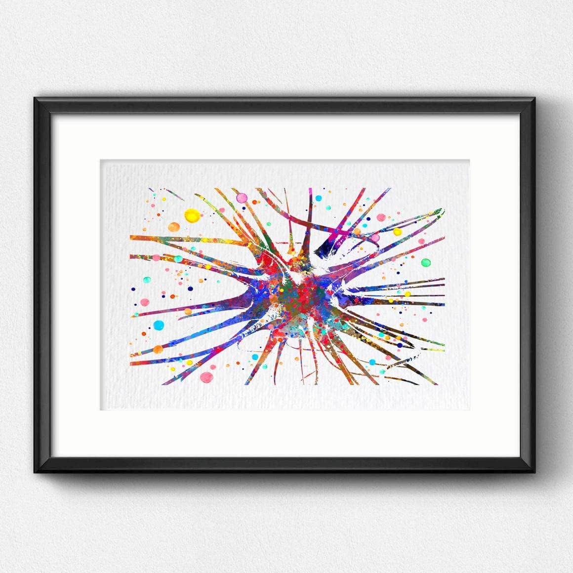 Dignovel Studios 11X14 Unframed Brain Cell Neuroscience Human Anatomy Watercolor Art Print Poster Neuron Science Neurology Nerve Cell Medical School Clinia Wall Hanging DN753