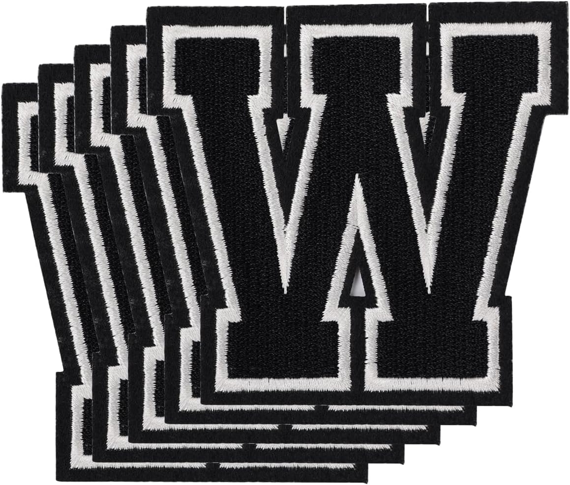 5pcs Letter Patches Iron on & Sew On, 3.14 Inch Embroidery