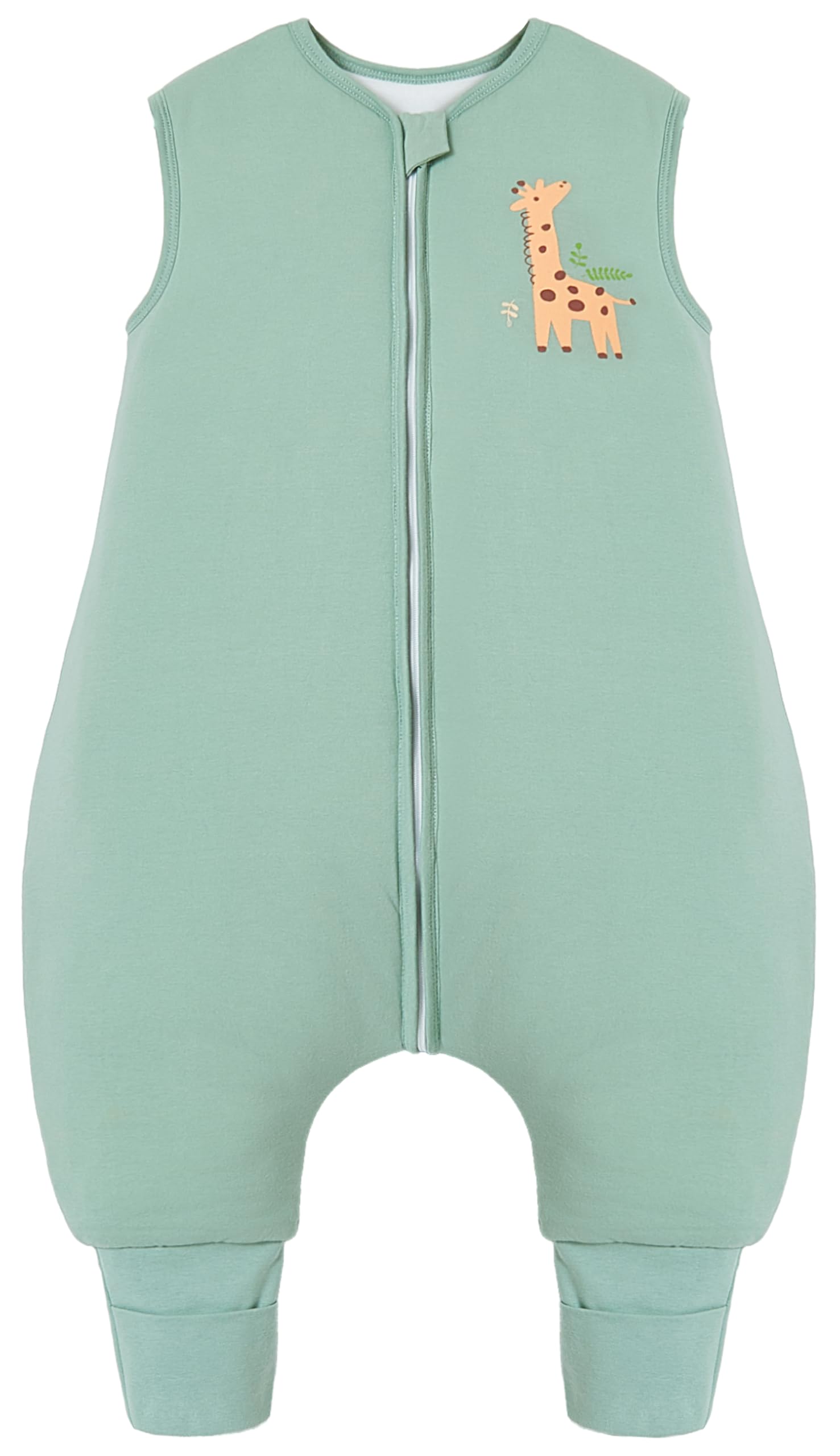 Chilsuessy 2er Pack Baby Schlafsack mit Beinen 1.5 Tog Ganzjahres Schlafsack mit Füßen aus 100% Baumwolle