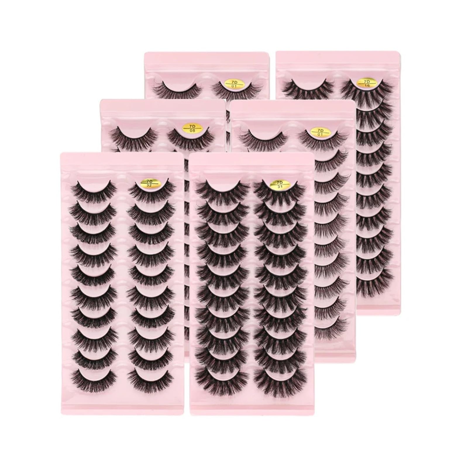 UAMOU Ciglia volume soffici e dense arricciature russe ciglia finte estensione occhi visone ciglia russe fatte a mano Cheerfully (Color : 10pairs 7D-21, Size : 5 Boxes)