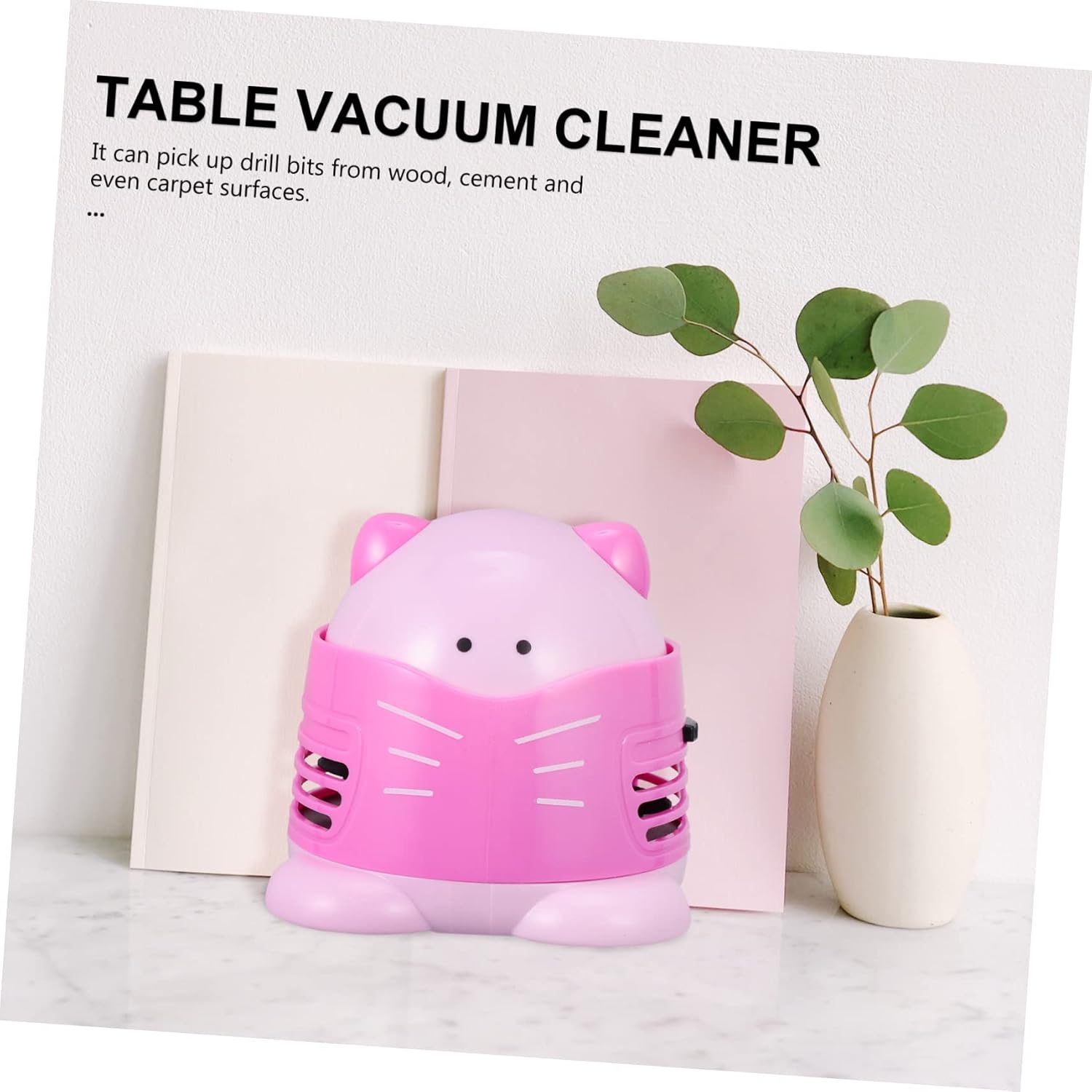 OSALADI Desktop Vacuum Cleaner Portable Cat-Themed Dust Collector for Crafts Home Office and Car Cleaning Lightweight Strong Absorption No Battery Required