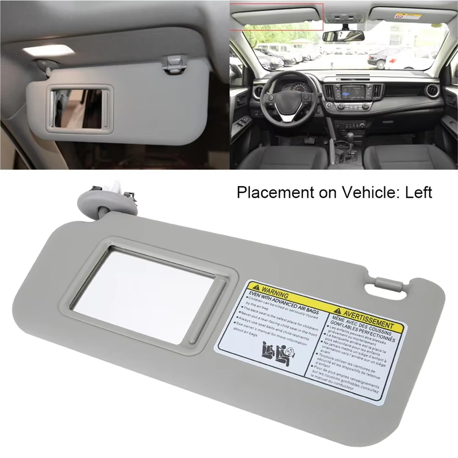 Wewnętrzna osłona przeciwsłoneczna przednia osłona przeciwsłoneczna samochodu szara strona kierowcy lewa kompatybilna z RAV4 2006-2009 74320-42501-B2, akcesoria samochodowe przeciwsłoneczne akcesoria