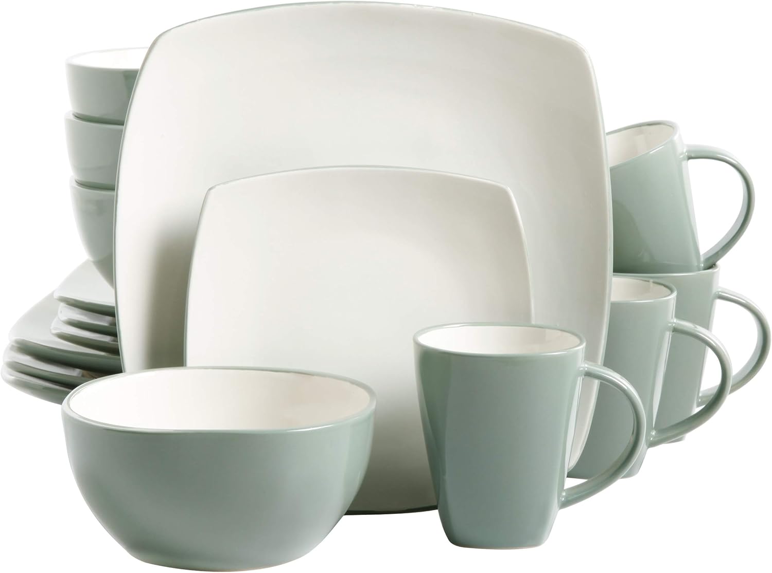  | Gibson Elite Soho Lounge 16 Piece Dinnerware Set, Teal: Dinnerware Sets