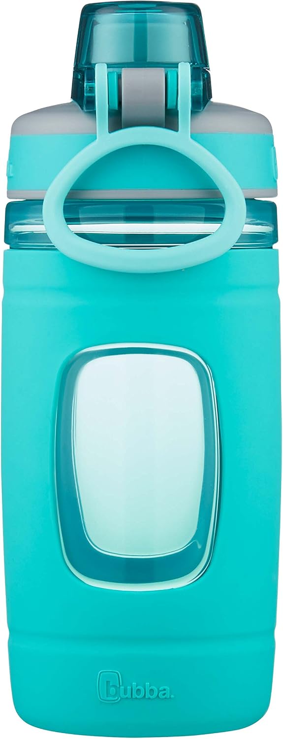 Bubba Flo Kids Water Bottle with Leak-Proof Lid, 16oz Dishwasher Safe Water Bottle for Kids, Impact and Stain-Resistant, Aqua Waters