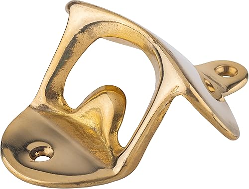 Miniatura 2 de Abridor de botellas clásico de latón fundido montado en la pared  Accesorios de bar vintage para el hogar o el restaurante  UA-725-PB