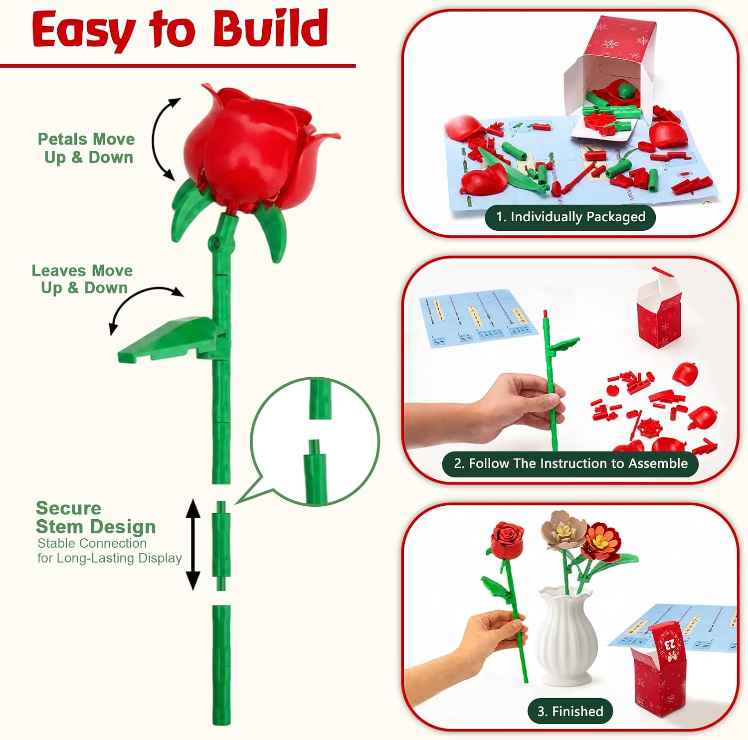 Flower Advent Calendar 2026 – 24 Days Christmas Countdown Building Set